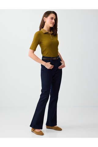 Jimmy Key Mid Rodeo Bol Paça Yüksek Bel Uzun Denim Pantolon 6sw185663986 Çok Renkli
