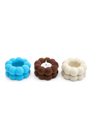 Dekoratif Mumluk Modern Yuvarlak Tasarımlı Tealight Mum Standı Ev, Salon, Masa Ve Dekoratif Mumluk Çok Renkli
