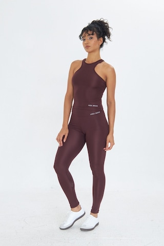 Sportempt Lesa Wear Çapraz Detaylı Basic Spor Crop Atlet Kahverengi