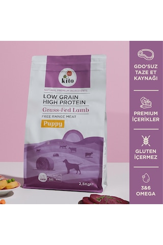 Kito Doğal Besi Kuzu Etli Yavru Köpek Maması 2.5 KG