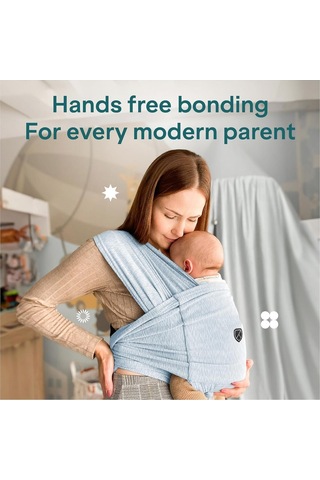 Koala Babycare Baby Sling Yeni Doğan Bebek Taşıyıcı, Ergonomik, Çok Amaçlı Bebek Slingi Portbebe Mavi Tek Ebat
