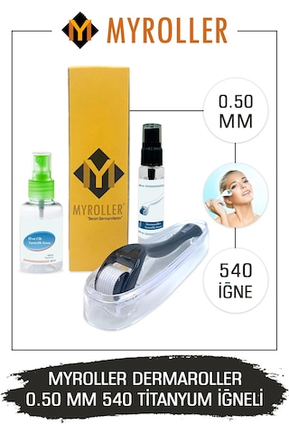 Myroller Dermaroller 0.50mm Dezenfektan Hediye Titanyum 540 Iğnel Myroller Dermaroller 0.50mm Dezenfektan Hediye Titanyum 540 Iğnel