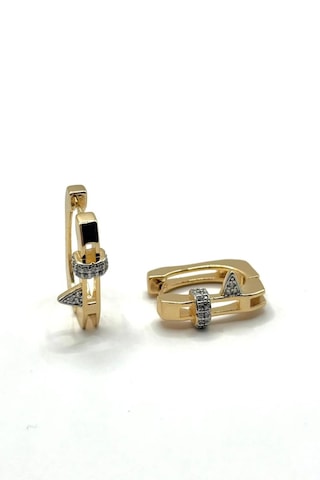 Çelikoğlu Kuyumculuk 8 Ayar Altın İthal Özel Seri Üçgen Diken Model Dikdörtgen Halka Küpe 1,70 Gr Açık Sarı Altın