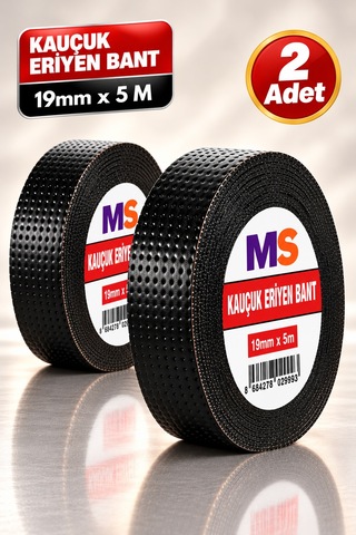 2 Adet Kauçuk Eriyen Bantı Siyah 19 Mm X 5 Metre Elektrikçi Kablo Boru Hortum İzolasyon Tamir Bandı