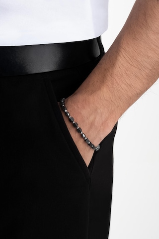 Hematit Taşlı Oksit Kaplama 22 Cm Gümüş Erkek Bileklik Oksitli