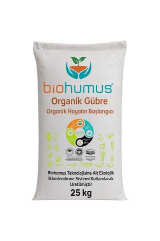 Biohumus Organik Gübre Bitki Besin Gübresi 25 Kg Tekli 0,250