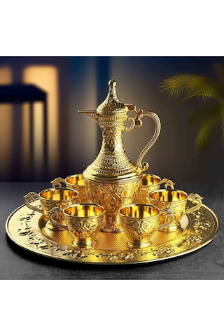 Safir 8 Parça Zemzem Takımı Hediyelik Ve Sunumluk Set - Altın Renk