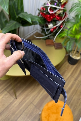 Piaxo Lacivert Hakiki Deri Erkek Cüzdan Kişiye Özel Isim Baskılı Dıştan Patlı Lacivert