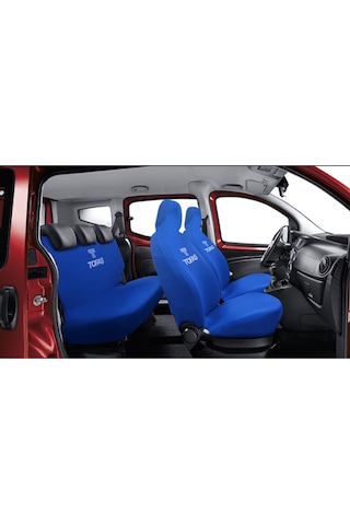 Tofaş Araca Uyumlu Mavi Oto Koltuk Kılıfı -araç Penye Koltuk Kılıfı Servis Kılıfı 4 Parça