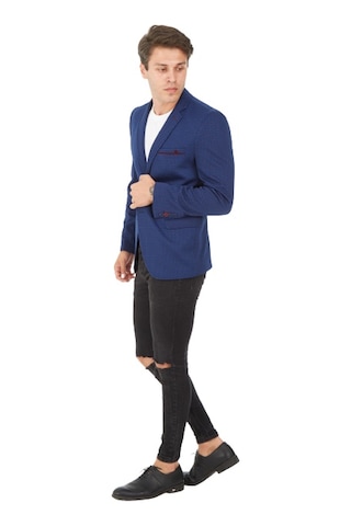 Sposo 5104 Dar Kalıp Örme Kumaş Lacivert Erkek Blazer Ceket Lacivert