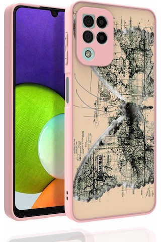 Zore Galaxy Uyumlu M22 Kılıf Desenli Kamera Korumalı Parlak Nora Kapak - No1 No1