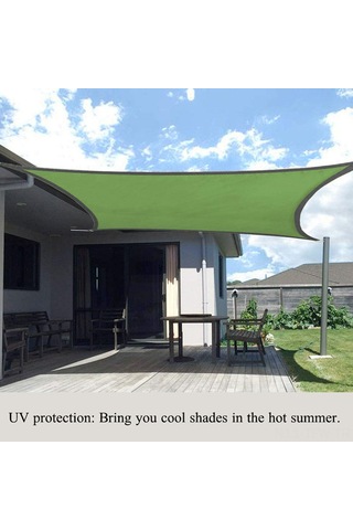 Tenfowee Kahverengi Dörtgen Bahçe Gölgesi - Uv Koruyucu Çadır, Teras Ve Havuz İçin Günlük Kullanimda Isı Engeli Oluşturan Oxford Kumaş Gölge Paneli Haki