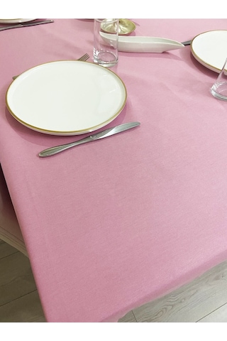 Sıvı Geçirmez Dertsiz Masa Örtüsü Pembe 13 Parça