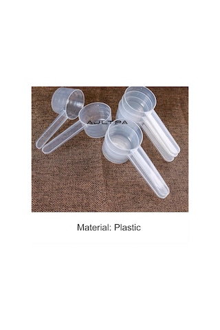 1 Adet Düz Tabanlı Dereceli Ölçü Kaşığı Şeffaf Plastik Tek Tek Paketlenmiş Hassas Ölçüm İçin Beyaz