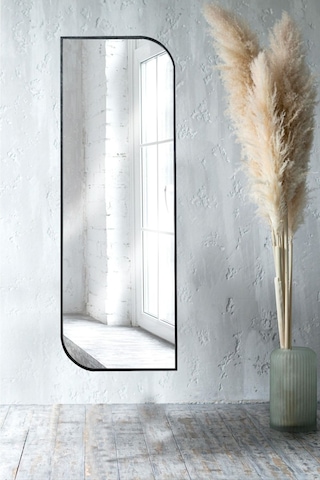 Nice Boy Aynası 120x40 Konsol Aynası, Dresuar Aynası, Asimetrik Ayna 120 X 40 Siyah