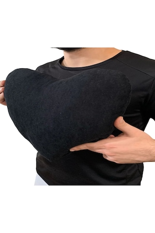 Ruxwoiw Kalp Yastığı %100 Pamuklu %100 Boncuk Elyaf - Siyah