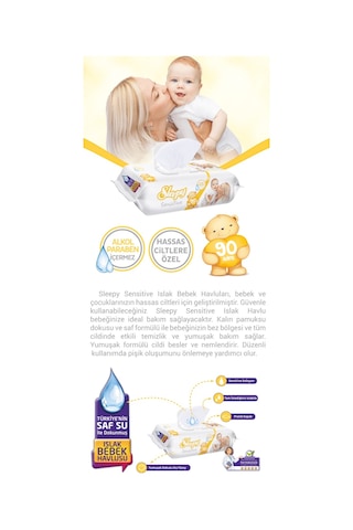 Sleepy Islak Havlu Mendil 90 Yaprak Sensitive 3 Lü Pk Avantaj Pk