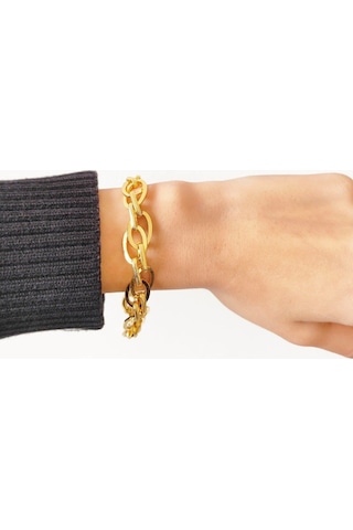 22 Altın Kaplama Samanyolu Bayan Zincir Bileklik Blk-172 Altın