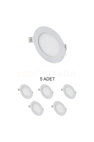 Cata Ct-5144 Slim Led Panel 3w Beyaz - 5 Li Paket Beyaz