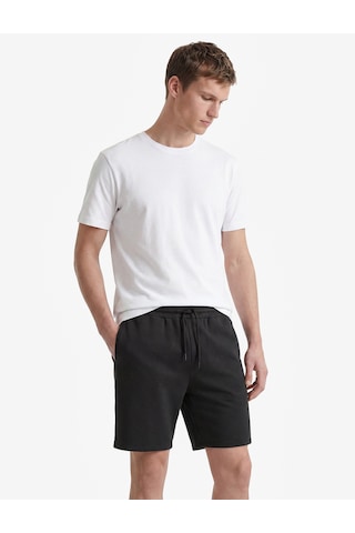 Koton Modal Karışımlı Cepli Straight Fit Beli Bağcıklı Spor Şort Antrasit 6sam40135nk