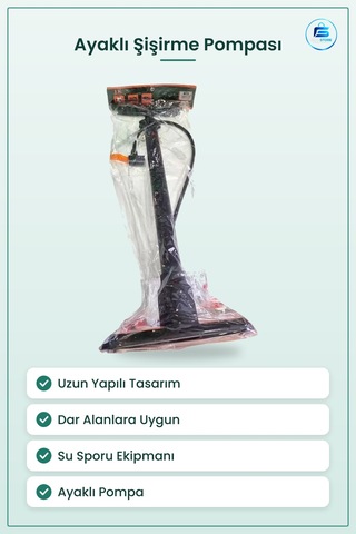 Uzun İran Tipi Ayaklı Şişirme Pompası Su Sporu Ekipmanı Dar Alan