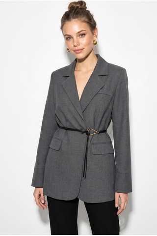 Shade Kadın Astarlı Garni Kol Detaylı Kemerli Blazer Ceket 8146 60286139 - Antrasit