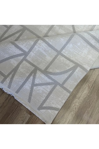 Hoom Rugs Grandy 5212 Krem Kaymaz Pamuk Taban Modern Halı Krem