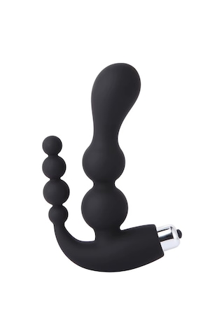 Carmine Pürüzsüz Silikon Titreşimli Vajinal Ve Anal Plug Siyah