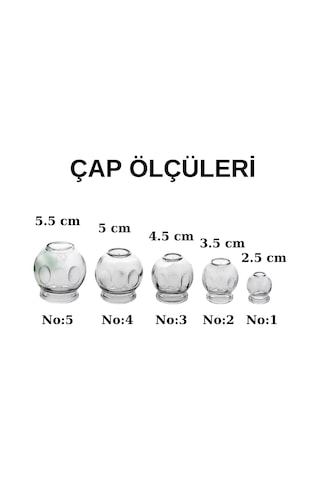 Cam Masaj & Hacamat Kupası 5'li Set