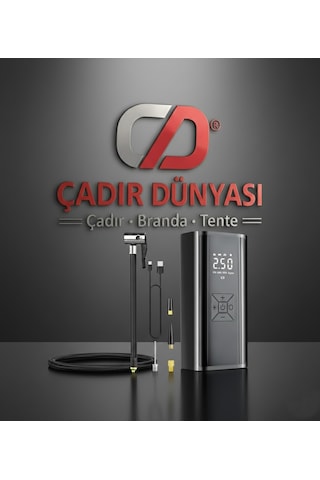 Çadır Dünyası 150 Psı Taşınabilir Dijital Kompresör - 6000mah Bataryalı Kablosuz Pompa Çok Renkli
