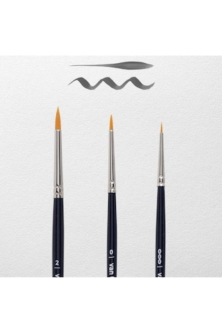 Vangogh Sulu Boya Fırça Yuvarlak Uçlu 191 Seri 3 Lü Set No: 2 - 0 - 000
