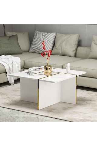 Sılva Orta Sehpa - Beyaz / Beyaz Beyaz/ceviz