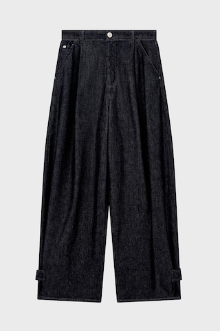 Emporio Armani Pileli Relaxed Fit Yüksek Bel Jeans Kadın Kot Pantolon Ew004861 Af26305 Mb001 Lacivert