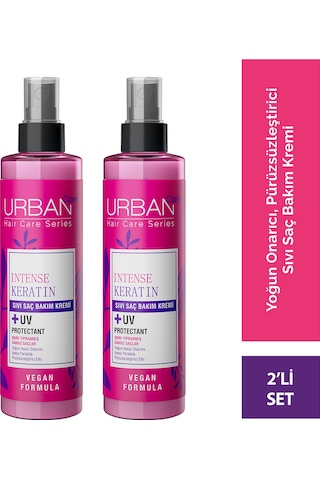 Intense & Keratin Aşırı Yıpranmış Ve Cansız Saçlara Özel Sıvı Saç Bakım Kremi 2x200ml-vegan
