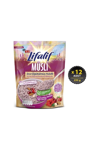 Eti Lifalif İnce Öğütülmüş Müsli Hibiskuslu 12 x 250 G