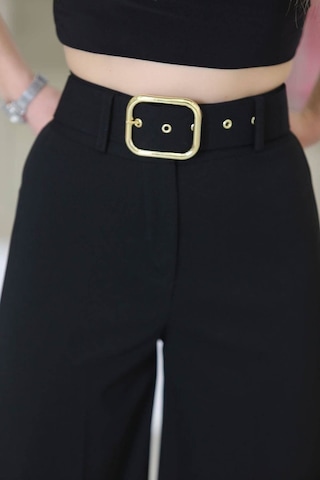 Bensu Store - Kemerli Palazzo Pantolon Siyah - 24194.683. 001