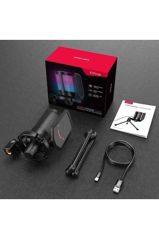 Fifine Ampligame A6V Yayıncı Youtuber RGB USB Mikrofon​