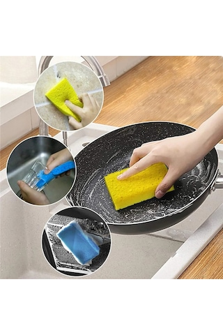 Sıkıştırılmış Selüloz Süngeri Çizilmez Doğal Bulaşık Süngeri Bulaşık Temizlik Süngeri 3 Adet