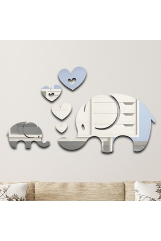 Sones 6 Adet / Takım Akrilik Fil Ayna Stereo Duvar Çıkartmaları Ev Dekorasyonu Yumuşak Ayna Gümüş Diğer