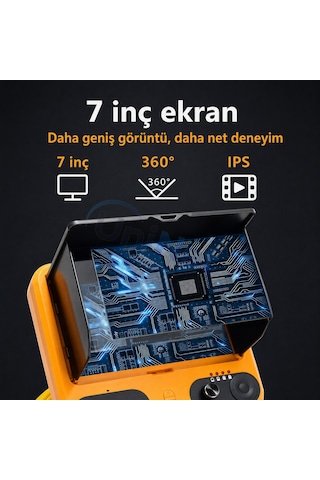 Uninet 355 Derece Dönebilen Iki Kameralı Kayıt Yapabilen Endüstriyel Drenaj Tesisat Kamerası 30 Metre 23mm Kablolu Ptz Kamera
