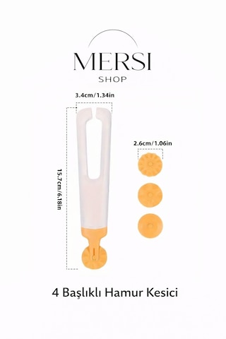 4 Başlıklı Hamur Kesici Ve Şekillendirici Aparat Değiştirilebilir Desenli