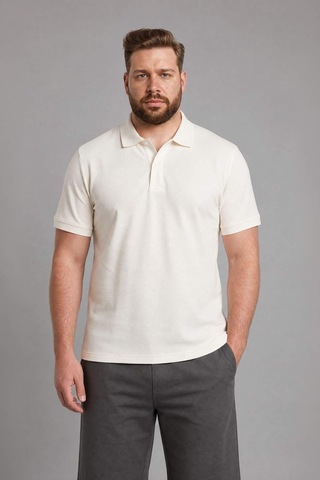 Defacto %100 Pamuk Polo Tişört H1650ax26spwt32 Beyaz-wt32