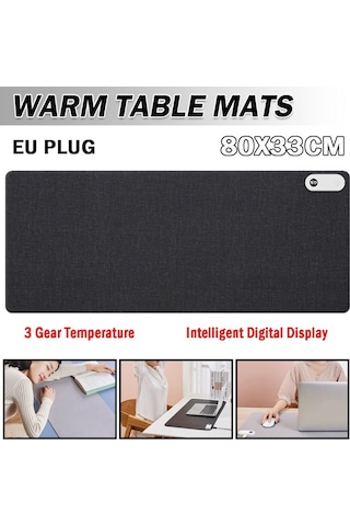 Isıtmalı Fare Altlığı Masa Gri