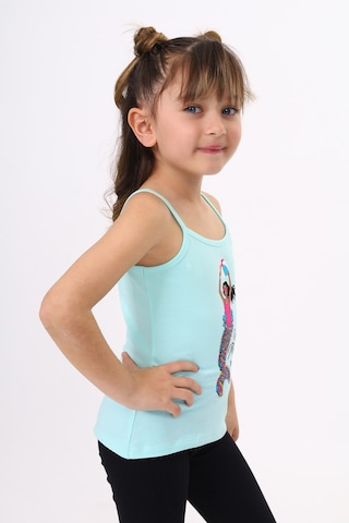 Toontoy Kids Toontoy Kız Çocuk Deniz Kızı Baskılı Pul İşlemeli Atlet Mint Yeşili
