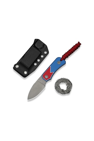 Civivi Baby Banter Fixed Blade - Jump Edition Red / White / Blue G10 Handle Gray Stonewashed Nitro-v Blade Kamp Bıçak Çok Renkli