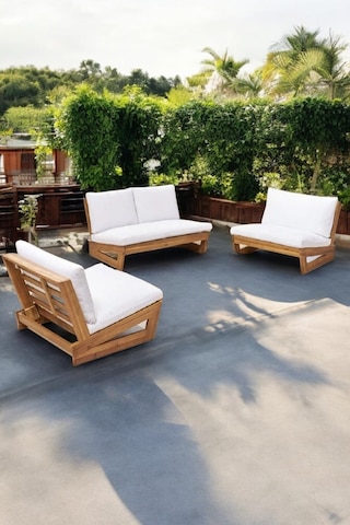 Conforlove Bahçe Balkon Masif Kestane Ahşap Koltuk Takımı 2+1+1