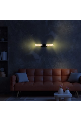 Bubblelight Medium Şık Tasarım Modern Ledli Aplik Siyah Pilli Siyah