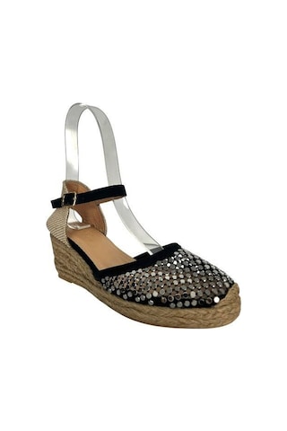 Kemal Tanca 877 T01 Kadın Dolgu Topuklu Espadril Siyah