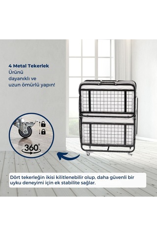 Aksviva İnova Katlanır Metal Tek Kişilik Karyolla