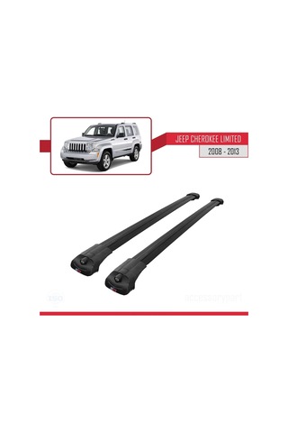 Jeep Cherokee Kk 2008-2013 Arası İle Uyumlu Ace-1 Ara Atkı Tavan Barı Siyah